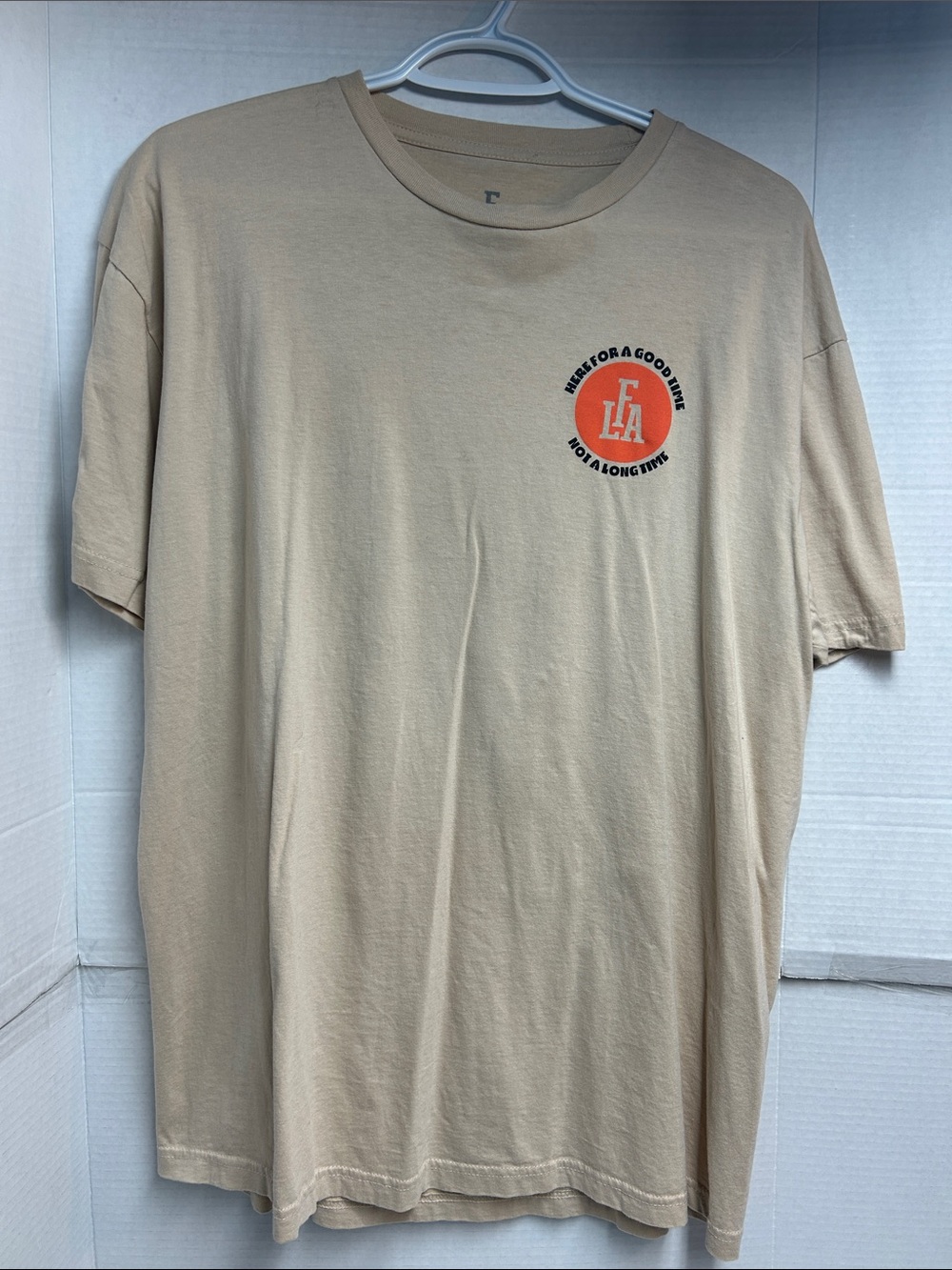 Franchise Los Angeles FLA Shirt Mens 
Graphic Logo in back Beige size XL